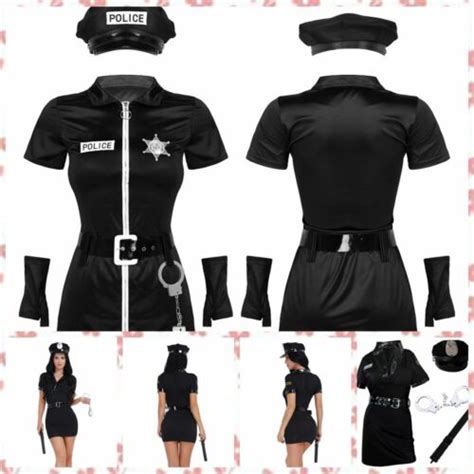 Sexy Damen Cop Kostüm Polizist Cosplay Kostüm Halloween Party Ebay