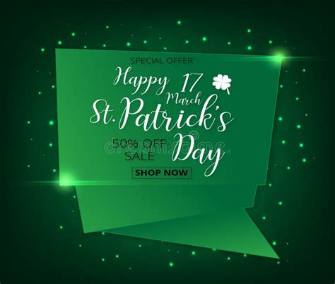 Vector Illustration Of A St Patrick S Day Green Sale Banner Stock