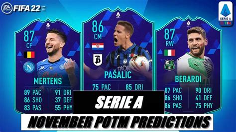 Fifa November Serie A Potm Predictions Pa Alic Berardi Mertens