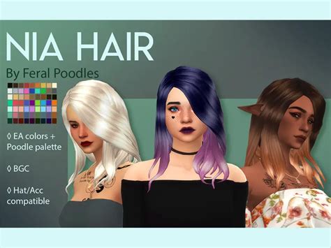 Nia Hair By Feralpoodles The Sims Resource Sims 4 Hairs