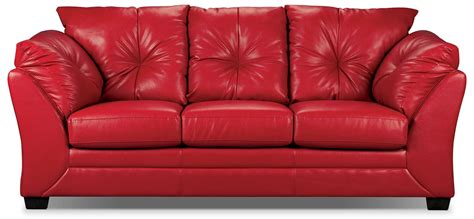 Max Faux Leather Full Size Sofa Bed Red The Brick