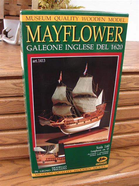 Museum Quality Amati Wooden Model Nib Mayflower Wood Ship Kit Made In
