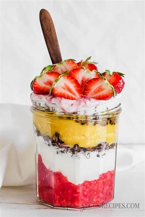 Strawberry Parfait A Refreshing Dessert Or Delicious Breakfast Made Of