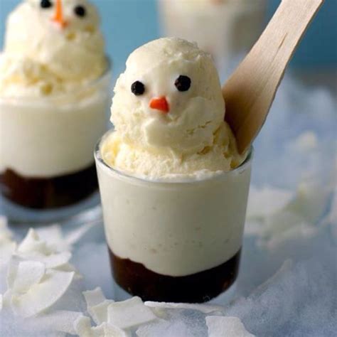 Try one of our best recipes for christmas desserts! Snowman ice cream! | Christmas ice cream desserts, Christmas food, Christmas treats