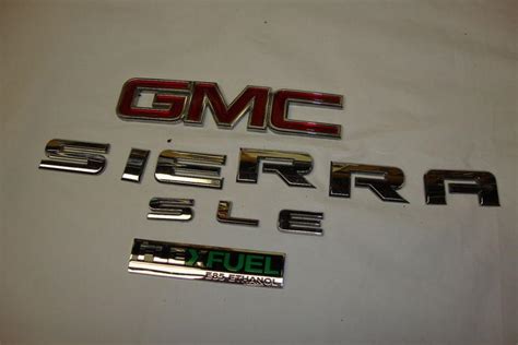 Purchase 2007 2013 Gmc Sierra Sle Flex Fuel Chrome Tailgate Emblems