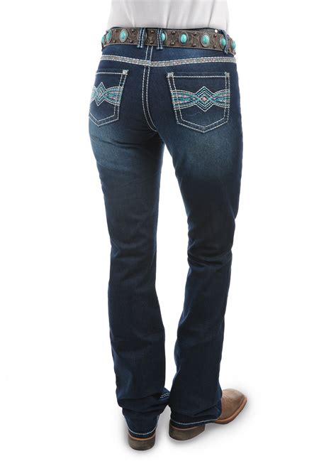 Pure Western Womens Indiana Relaxed Rider Jeans Outback Whips And Leather
