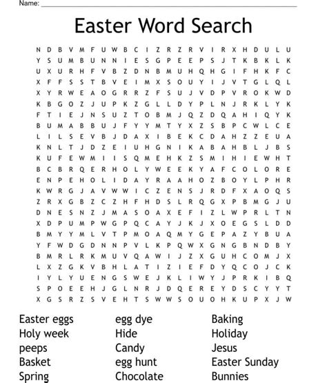 Sunday School Religiou Easter Word Search Free Download And Print For