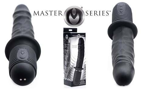 Master Series Power Pounder Vibrating And Thrusting Silicone Dildo 1