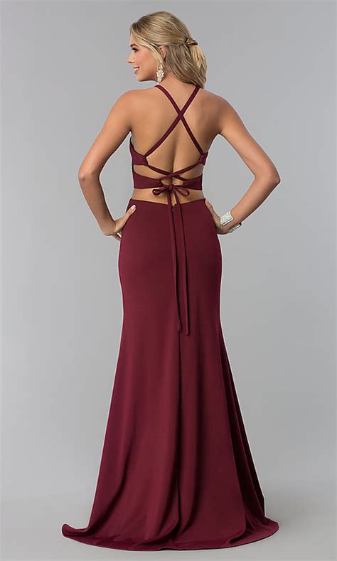 Corset Back Long Prom Dress With Cut Outs