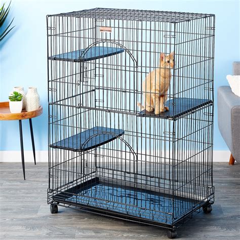 Proselect Foldable Cat Cage Black