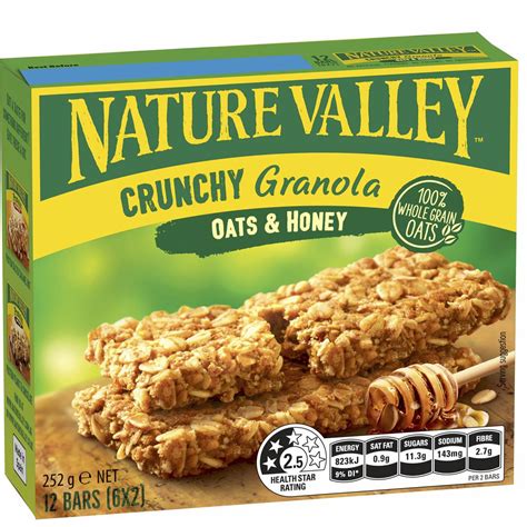 Nature Valley Crunchy Oats And Honey Granola Bars 6 Pack Woolworths