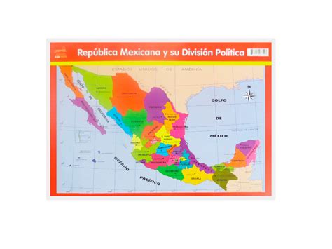 Póster Didáctico Grande República Mexicana Y Su División Política Fabi