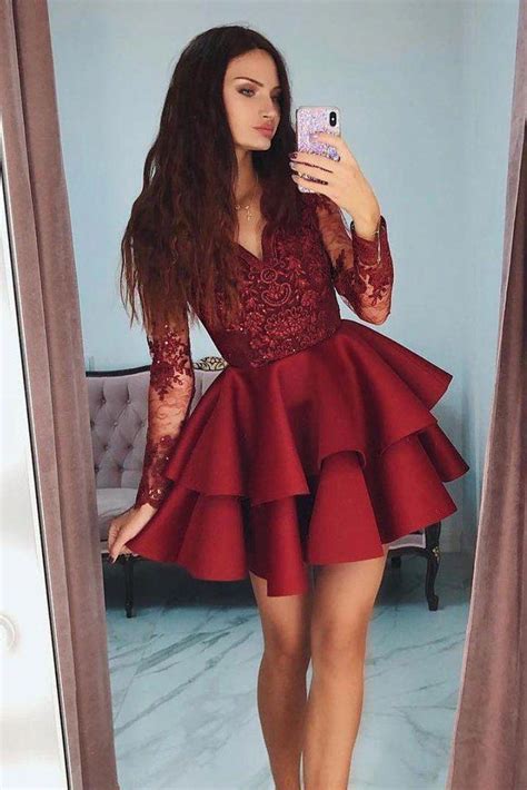 Burgundy Prom Dress Party Outfit Formal Wear Bridesmaid Dress On