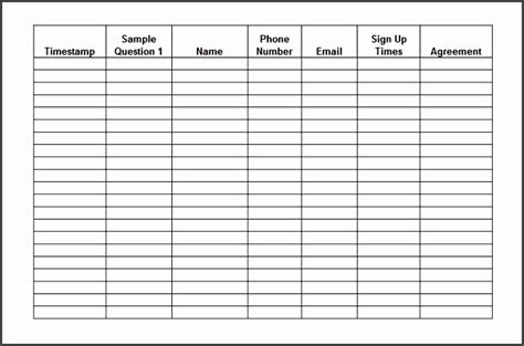 Free to download and print. 6+ Sign Up Sheet Template In Excel - SampleTemplatess ...