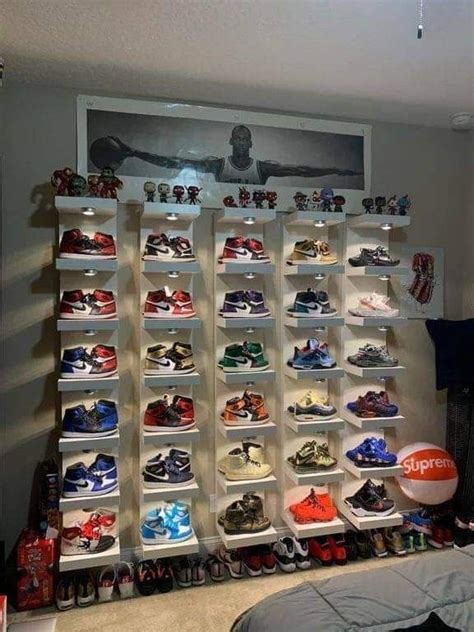 Wall Decor For Living Room Walmart Sneakerhead Boys Closet Jordans