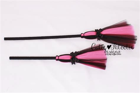 Ready To Ship Bewitched Broomstick Pink And Black Halloween Etsy