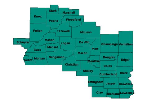 Central Illinois County Map Cities And Towns Map