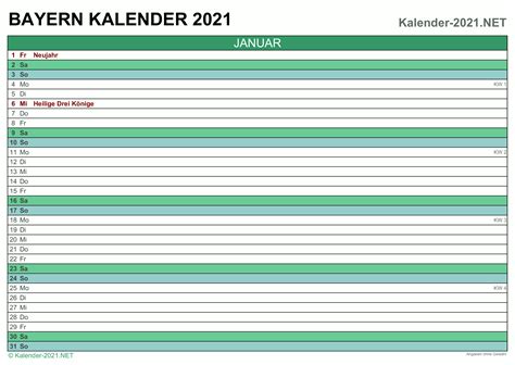 Jahreskalender selbst ausdrucken mit feiertagen für 2018 und weitere. Kalender 2021 Bayern