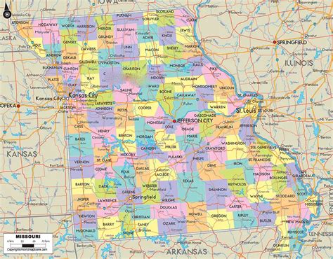 State Of Missouri Map With Cities Map