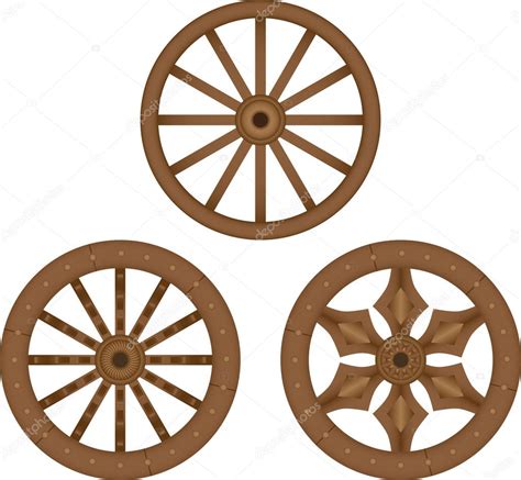 Old Wooden Wheels — Stock Vector © Milagli 12020516