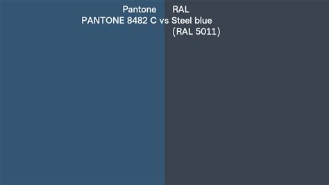 Pantone 8482 C Vs Ral Steel Blue Ral 5011 Side By Side Comparison