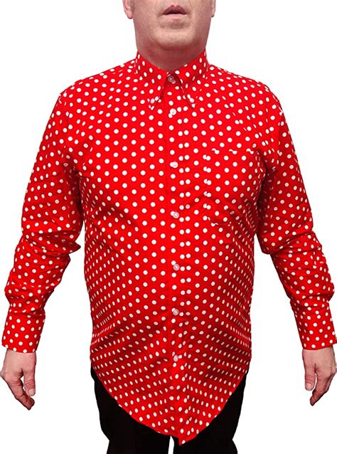 Mazeys Mens Retro Mod Polka Dot Shirts Uk Clothing