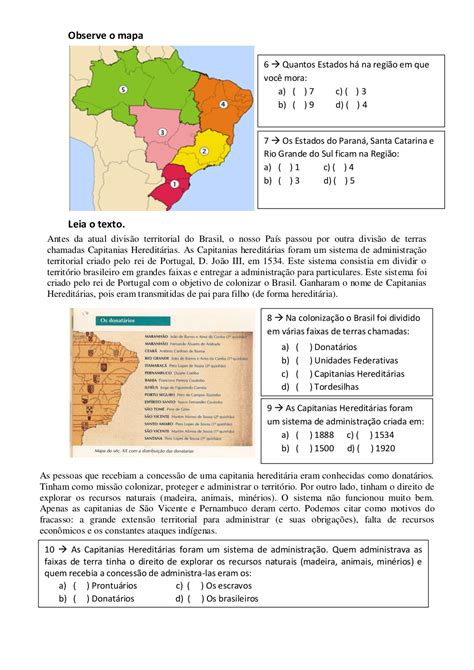 Atividade Avaliativa de Geografia 5º Ano