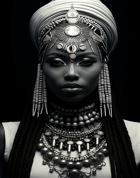 African Queen Art Black And White Poster Extra Large Wall Etsy