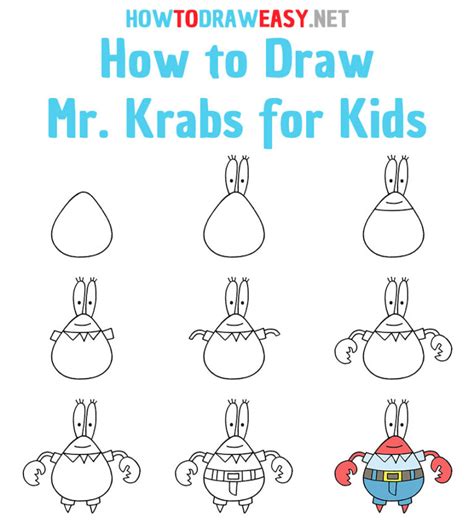 How To Draw Mr Krabs For Kids How To Draw Easy