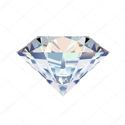 Diamonds Jewelry Gemstone Isolated Vector Illustration On White