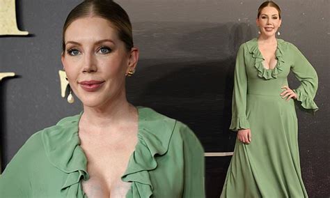 Katherine Ryan Puts On A Busty Display In A Plunging Green Ruffled