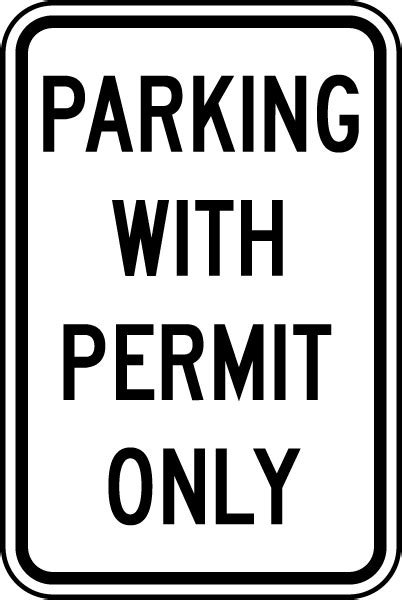 Parking With Permit Only Sign T5232 By