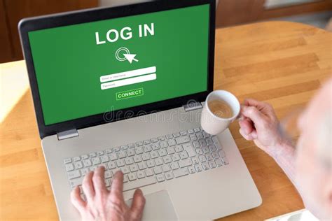 Login Concept On A Laptop Stock Image Image Of Design 101302923