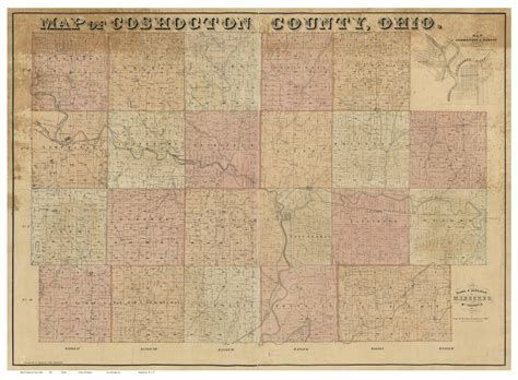 Coshocton County Ohio 1850 Old Map Reprint Old Maps