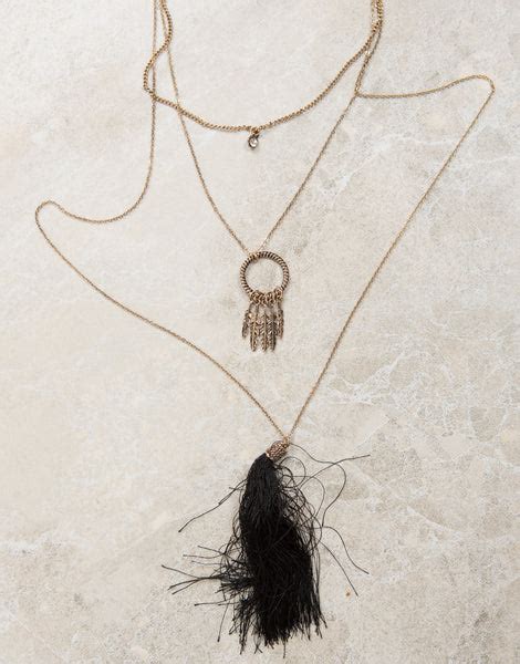 Layered Tassel Necklace Gold Necklace Statement Necklace 2020ave