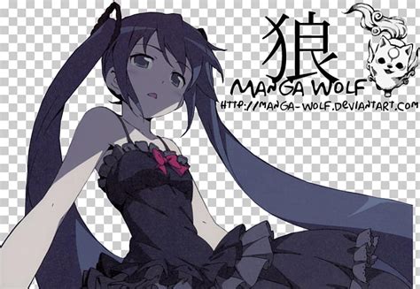Chibi Anime Wolf Girl With Purple Hair