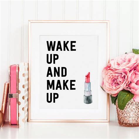 Wake Up And Makeup Makeup Print Makeup Wall Art Beauty Etsy Makeup