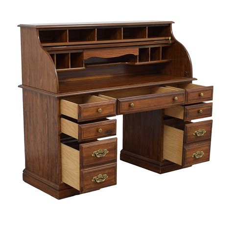 Or another title for this post would be just roll last week we redid a roll top desk. 78% OFF - Solid Oak Roll-Top Desk with Light and Key / Tables