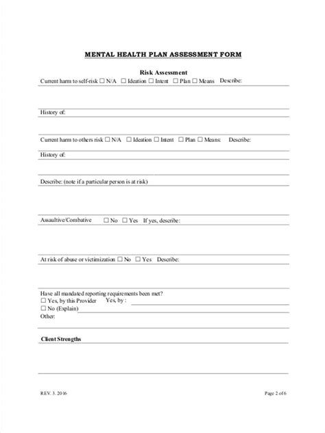 mental health forms templates
