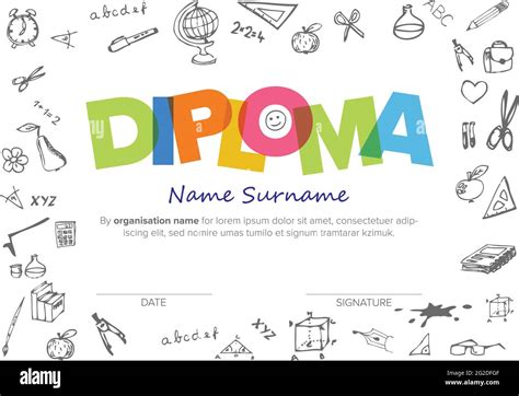 Diploma Template For Kids Cut Out Stock Images And Pictures Alamy