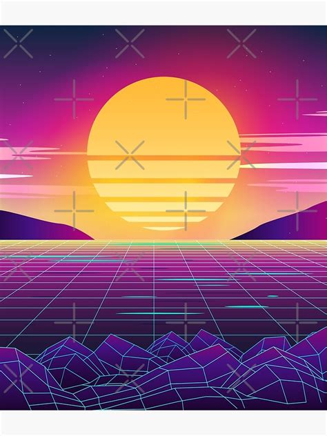 80s Sunset At The Beach Retrowave Metal Print For Sale By Maizephyr