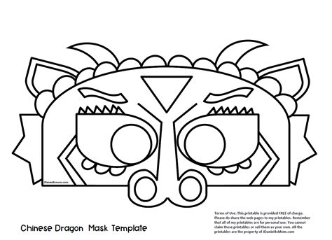 Chinese Dragon Mask Printable Coloring Activity JDaniel S Mom