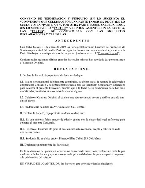 Formato De Terminacion De Contrato De Arrendamiento Diario Nacional