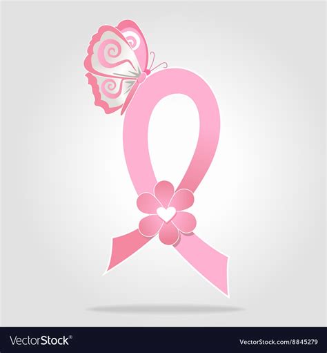 Breast Cancer Awareness Ribbon Icon Royalty Free Vector