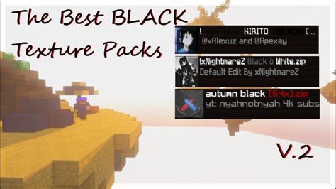 The Best Black Texture Packs Solo Bedwars Youtube