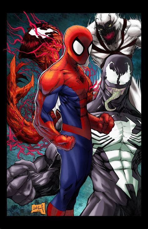 Spider Man With Venom Anti Venom And Carnage Marvel Spiderman