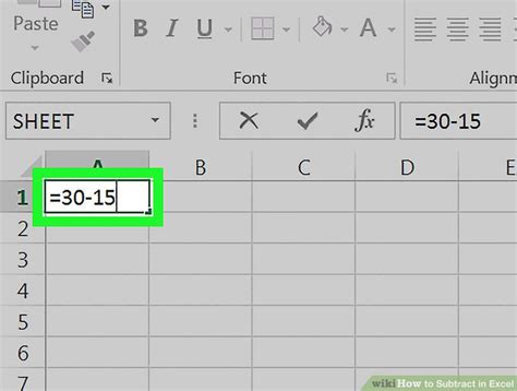 3 Ways To Subtract In Excel Wikihow