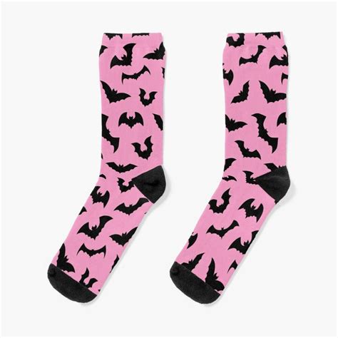 Pastel Goth Pink Black Bats Socks By Kate1602 Pastel Goth Fashion
