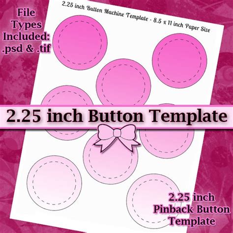 225 Inch Button Machine Template Diy Digital Collage Sheet