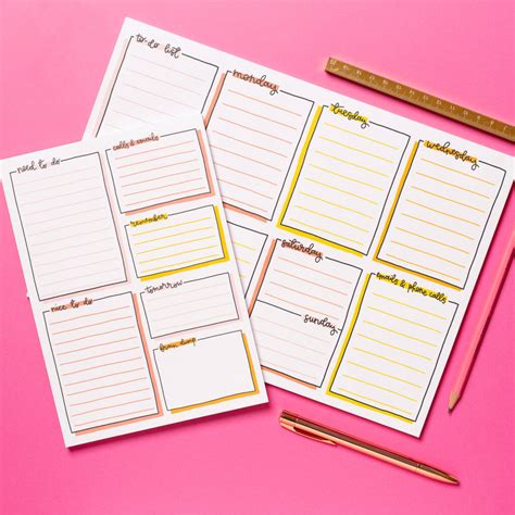 A4 Weekly Desk Planner By Oh Laura